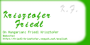 krisztofer friedl business card